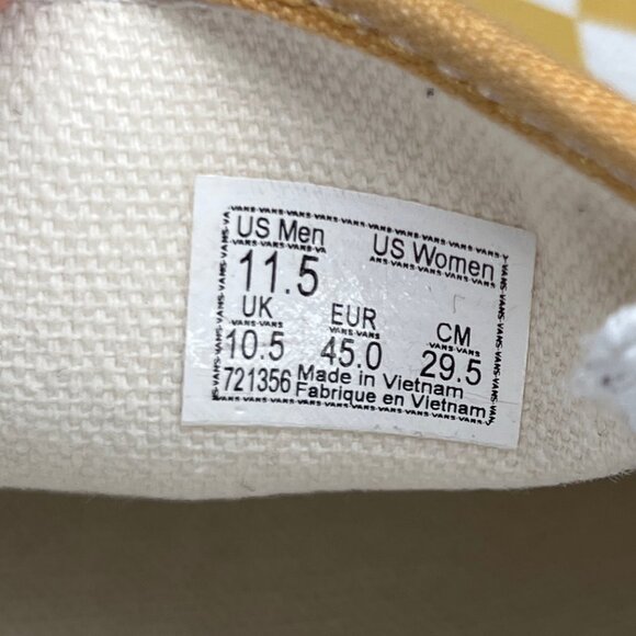 Vans Shoes Men's 11.5 Yellow Checkerboard Slip On Athletic Retro Skate Sneakers - Picture 11 of 11